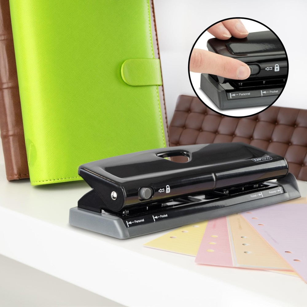 Adjustable 6-Hole Punch for A5, A6, Slimline, Pocket - 9 Sheets Capacity