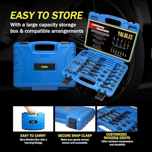 Glow Plug Removal Tool | 22-Piece High-Hardness Extraction Kit | M8 & M10