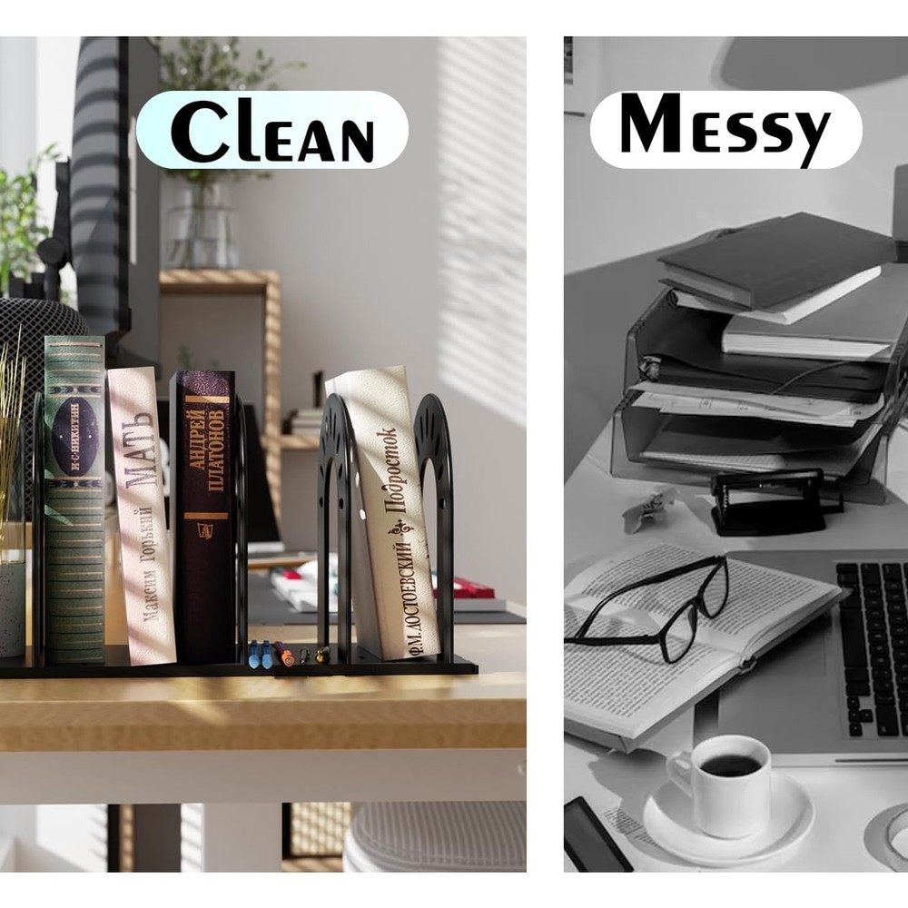 Adjustable File Organizer for Desk, Sturdy Plastic Expandable Upright File Ho...