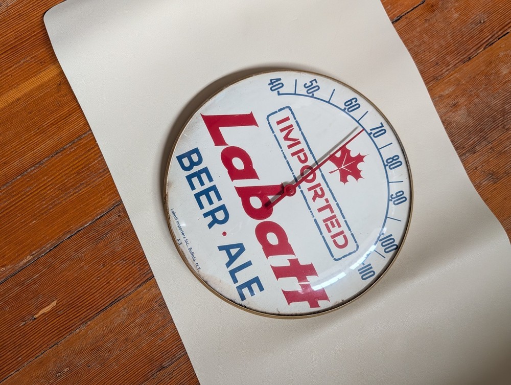 Vintage Labatt Beer-Ale Thermometer, Very Good, Working Condition