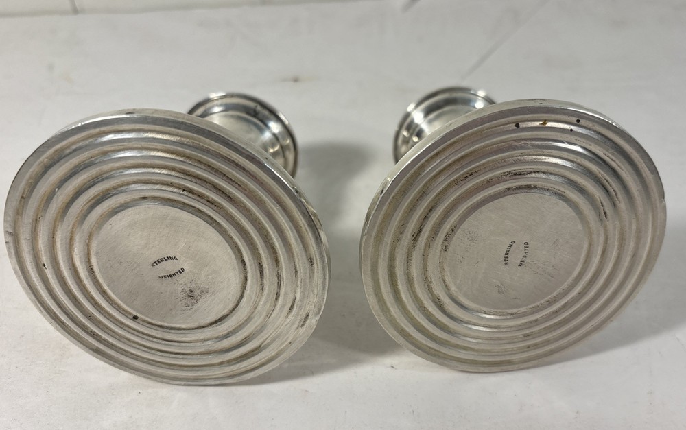 Pair of Sterling Silver Weighted Candlestick Holders