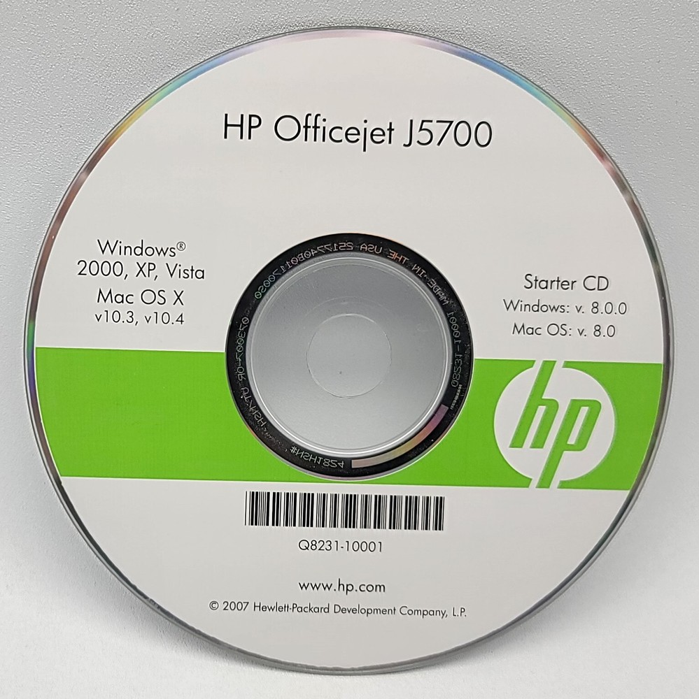 ⭐️ HP Hewlett Packard OfficeJet J5700 Printer Starter CD - PC CD-ROM
