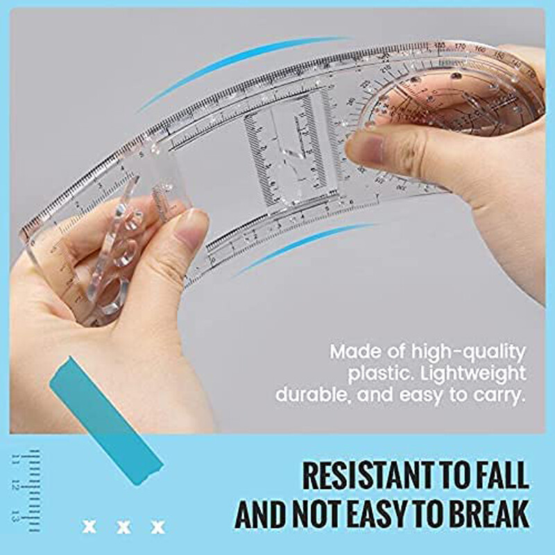 Multifunctional Geometric Drawing Ruler Mathematics Measuring Drafting Teaching