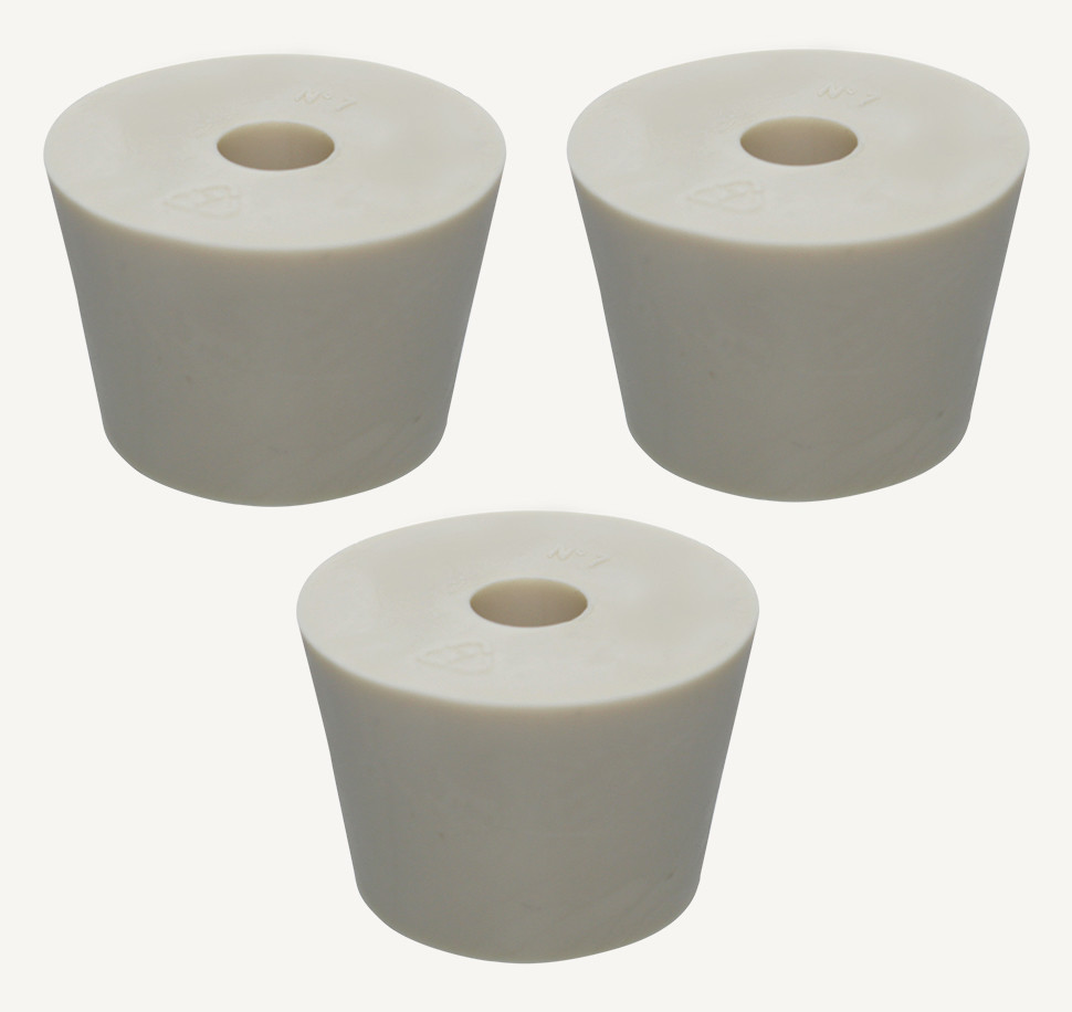 #7 Bung Drilled Rubber Stopper (Set of 3)