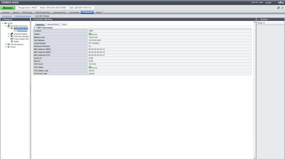 Fujitsu Eternus AF650 All Flash Array 3U Controller Enclosure FTS:ET651SAU