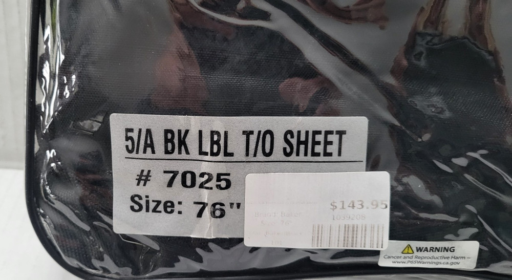 5/A Baker® Black Label Turnout Sheet 76"