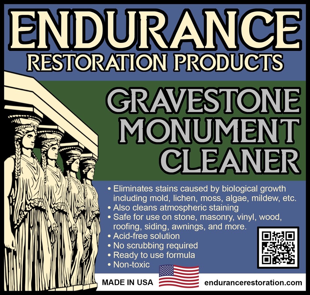 Endurance Gravestone & Monument Cleaner - 1 Quart (Spray Bottle)