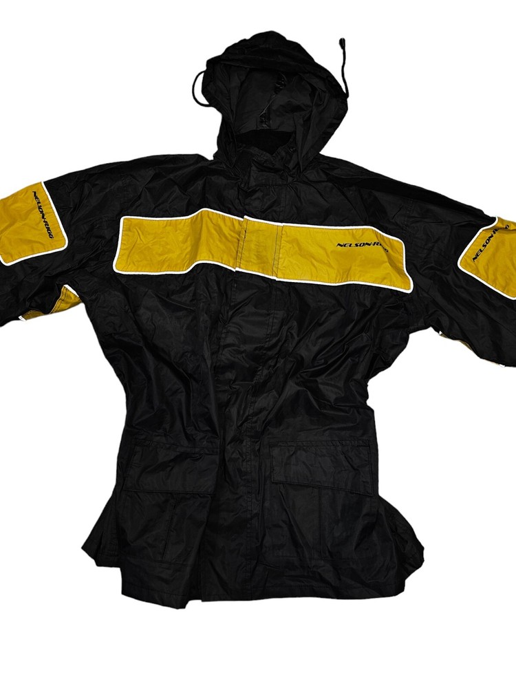 Nelson Rigg Prostorm Lined Yellow Black Rain Jacket Medium