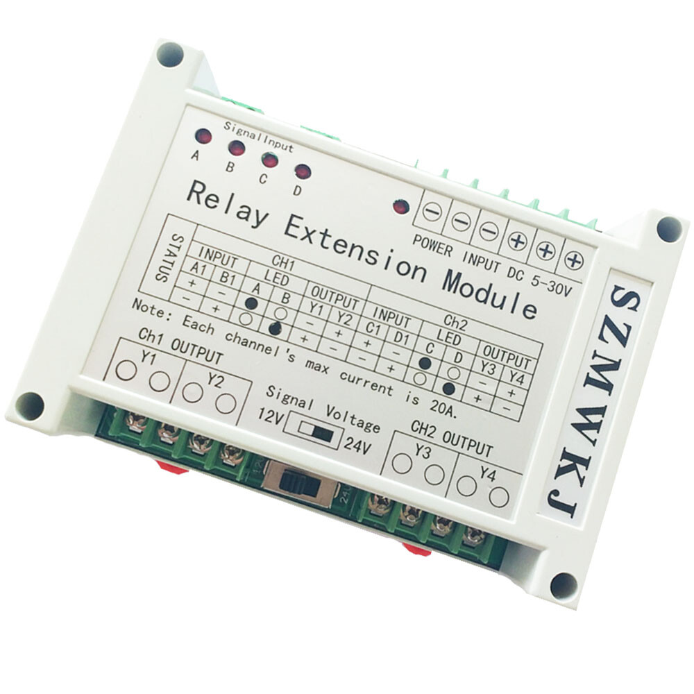 5-30V Multi-function 2 Channel 4 Way Relay Extension Module 40A Relay Controller