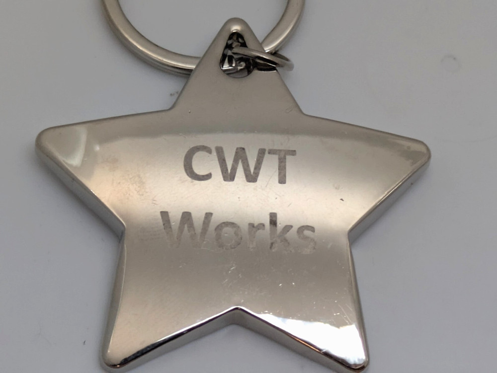 CWT Works Silvertone Star Keychain