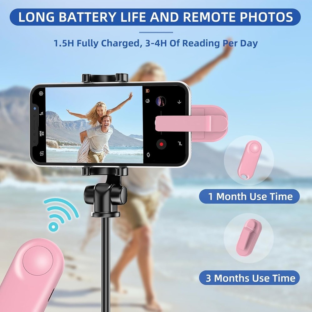 DATAFY Page Turner & Remote Shutter for Kindle/Phone Remote Control Clicker PINK