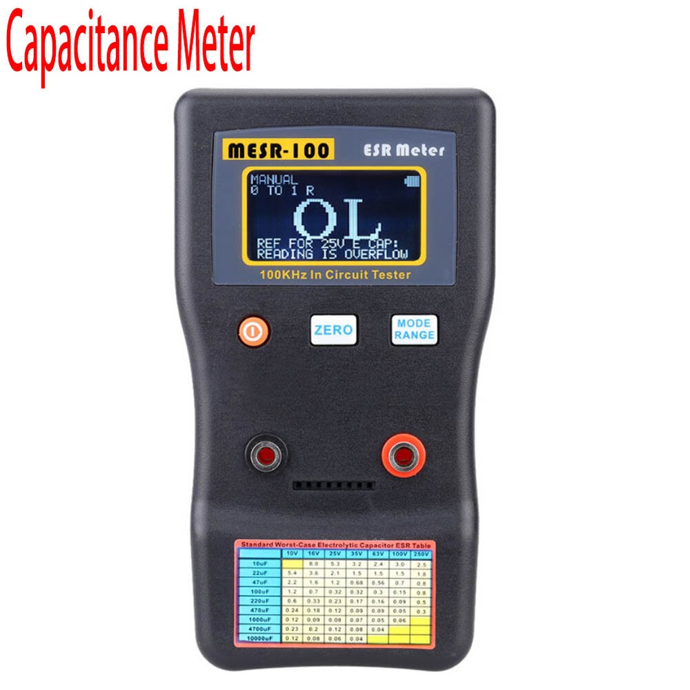 Professional MESR-100 ESR Capacitance Ohm Meter Capacitance Resistance Test