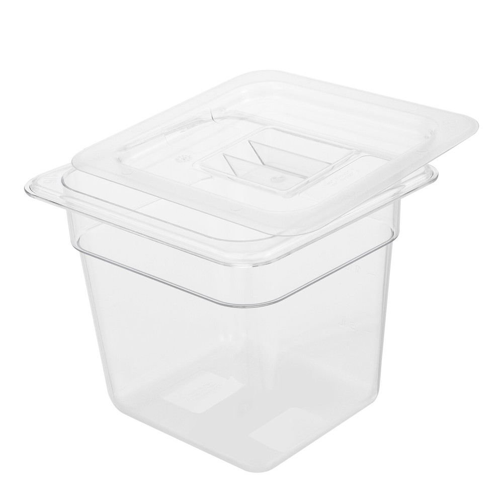 8pcs Large Capacity PC 1/6 Food Pan Rectangular Food Storage Container -40-212℉