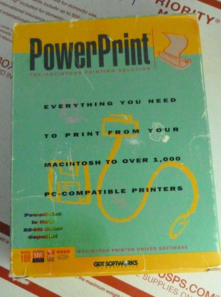 Vintage GDT PowerPrint Mac Printer Driver Software for PC Printers Version 2.5.2
