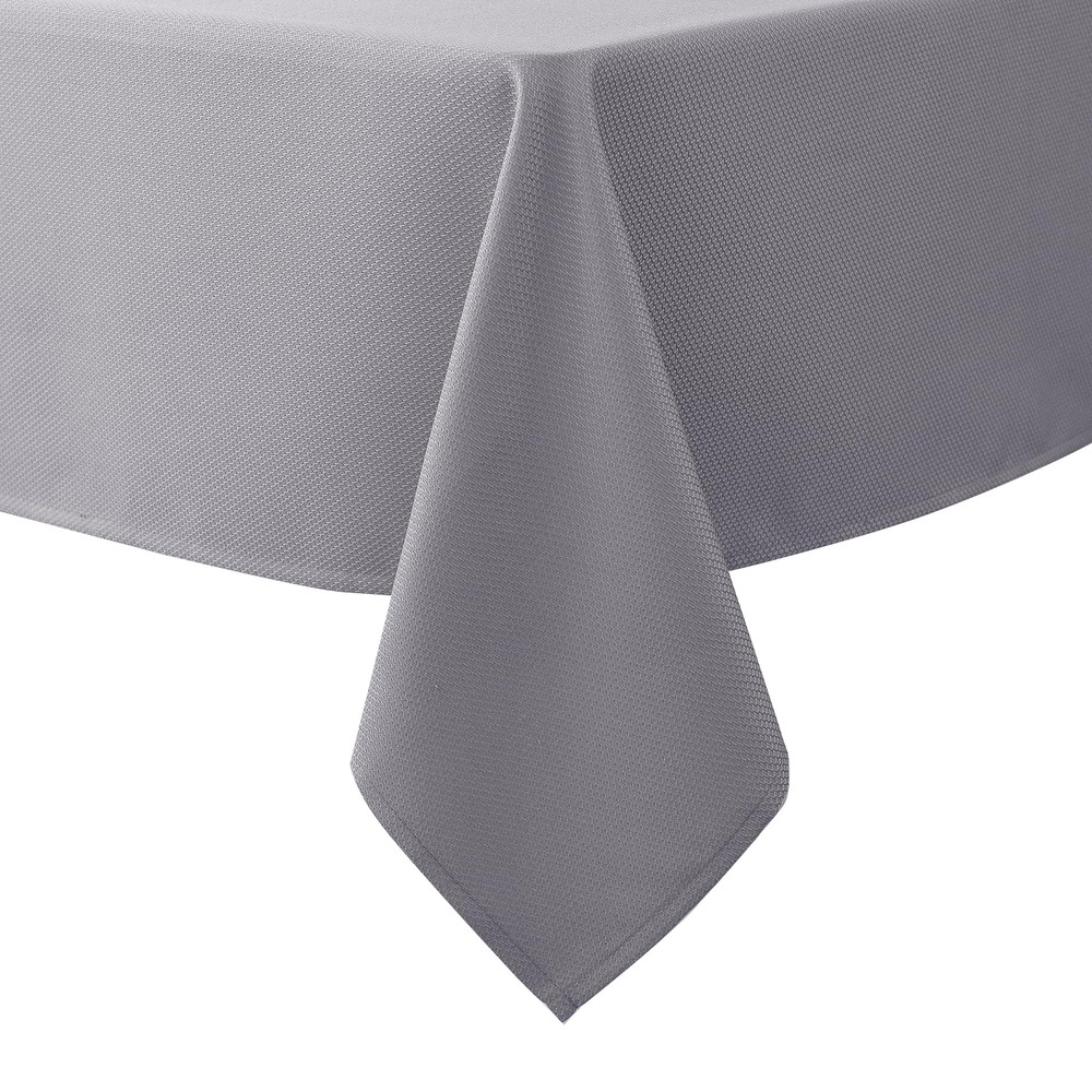 Textured Fabric Tablecloths 52 X 70 Inches Rectangular Silver Grey Water Resi...