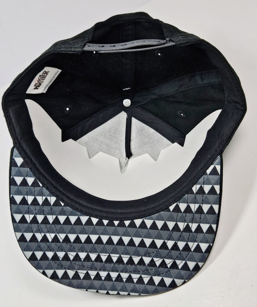 Marvel Comics BLACK PANTHER Hat Snapback Cap Geometric Bill Underside Sup NEW