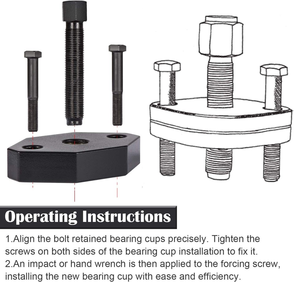 Heavy Duty 10102 U Joint Puller Class 6-8 with 5192 Bearing Cup Installer Tool