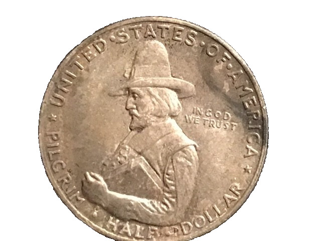 1920 Pilgrim Tercentenary Half Dollar • Silver Commemorative • Sharp Detail