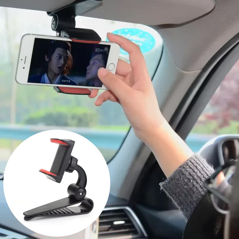 Universal Phone Holder 360° Rotatable Adjustable Sun Visor Car Mount Clip