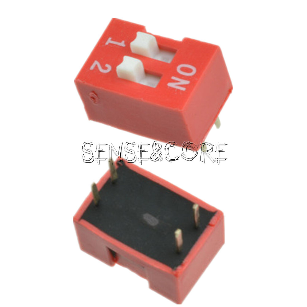20PCS 2.54mm 2-Position Way DIP Slide Type Switch Module Red Pitch-