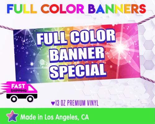 3' x 8' Custom Premium Vinyl Banner 13oz Full Color - Free Basic Design Include