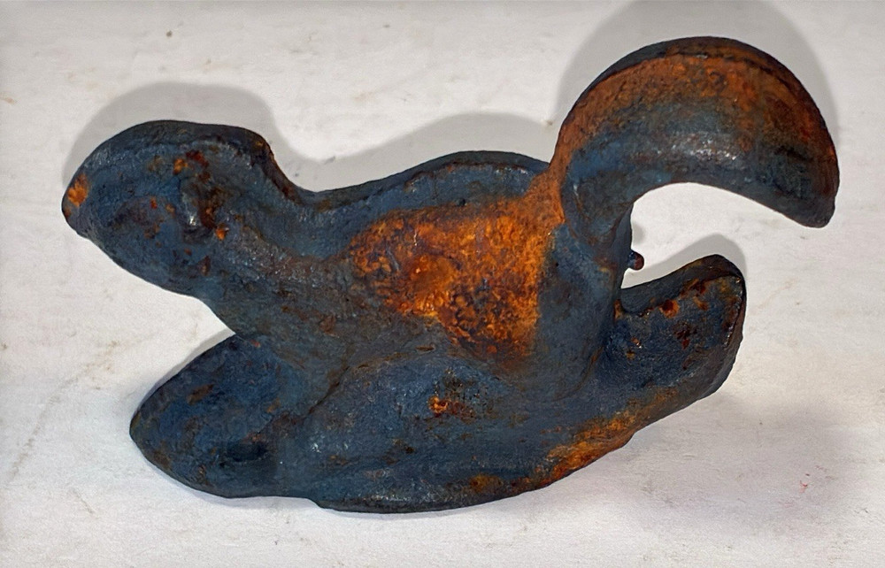 Vintage John Wright Heavy Cast Iron Squirrel / Chipmunk Bottle Opener