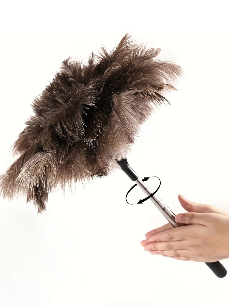 Extendable Ostrich Feather Duster Retractable Feather Duster with Nonslip Handle
