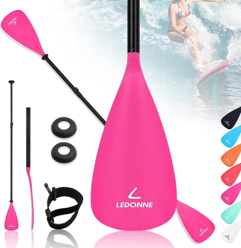 SUP Paddle 4-Piece Adjustable Kayak Paddle Floating Lightweight Paddle Board ...