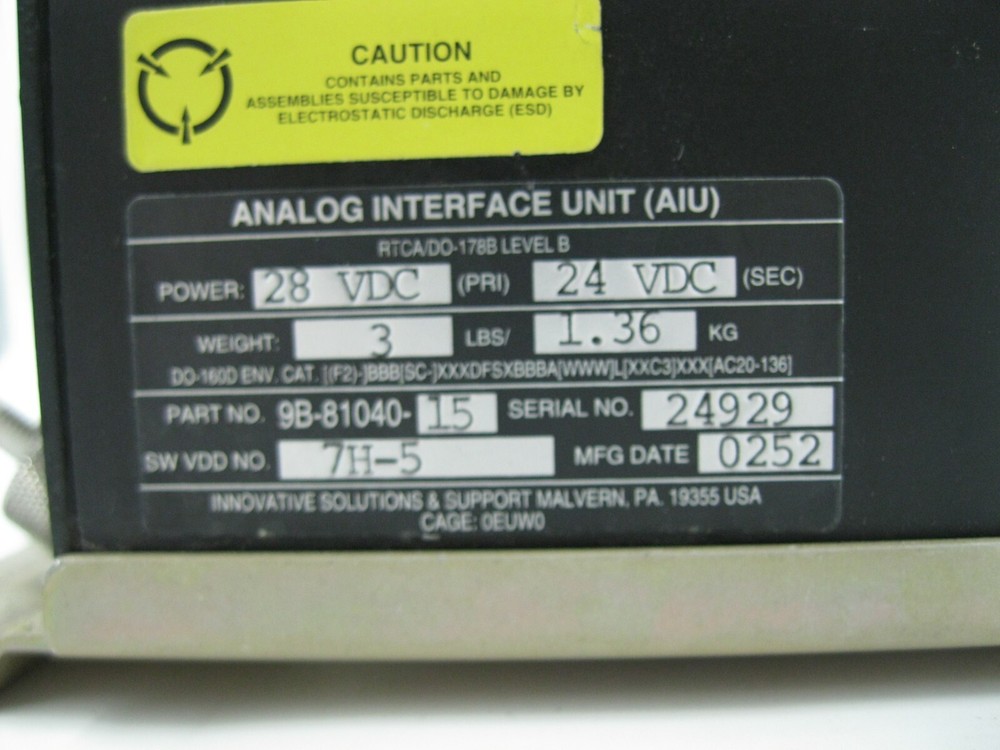 ISS Analog Interface Unit AIU 9B-81040-15