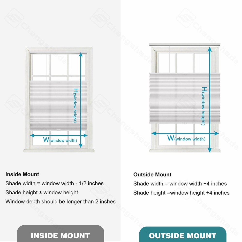 Custom SIZE Light Filtering Top Down Bottom Up Cellular Shades Honeycomb Blinds
