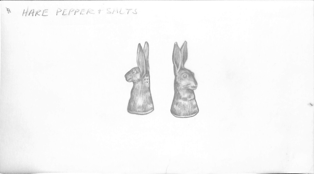 Hare Pepper & Salts Graphite Drawing