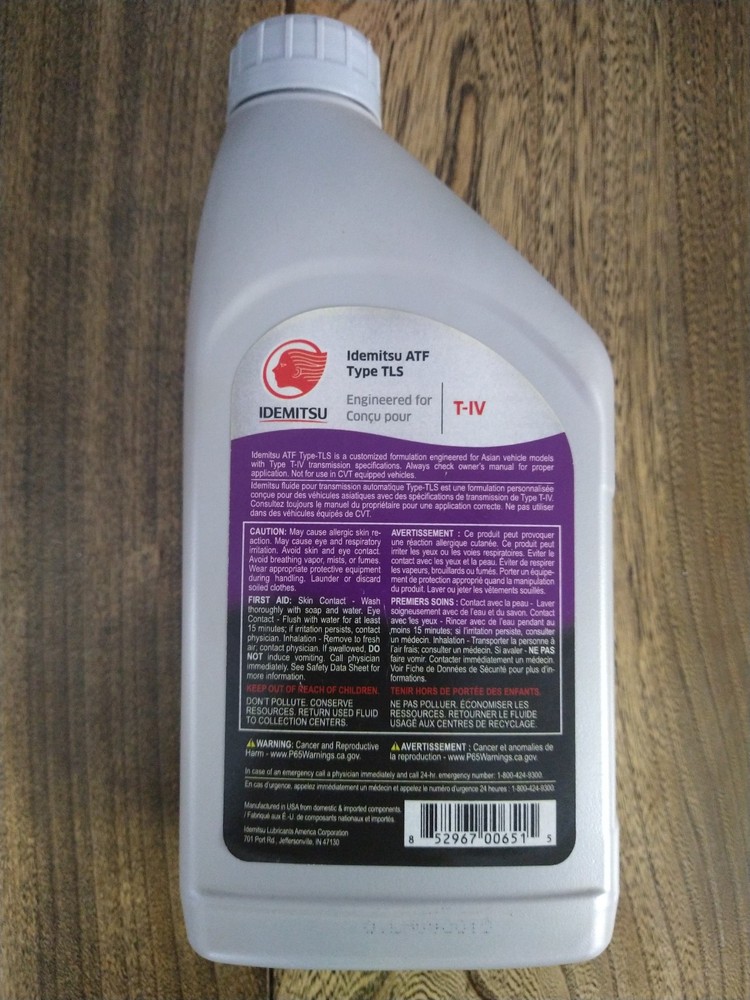 1 QUART IDEMITSU ATF TYPE TLS T-IV - Automatic Transmission Fluid