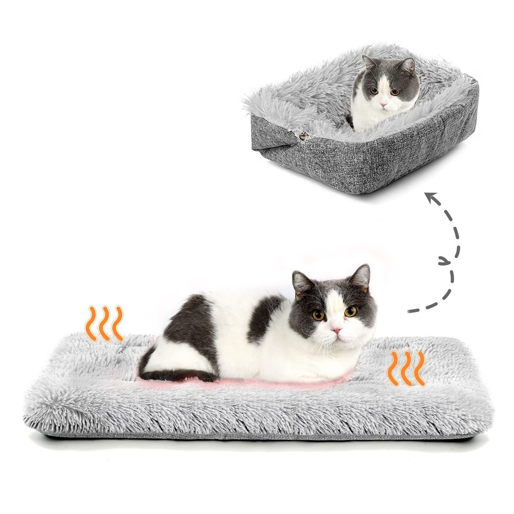 Cat Bed Self Warming, Foldable Self Heated Cat Mat Heating Pad 24 x 20 inch E...