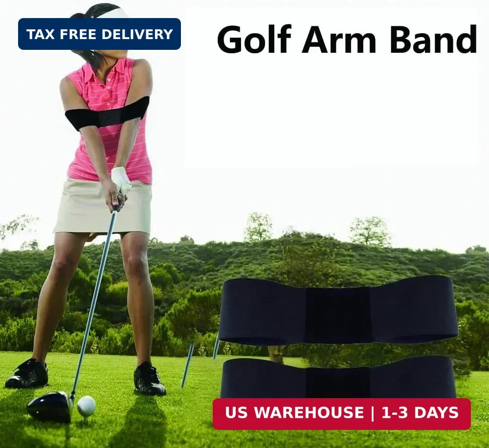 2-Pack Golf Swing Connector Band - Swing Plane Trainer for Arm Sync & Posture Co