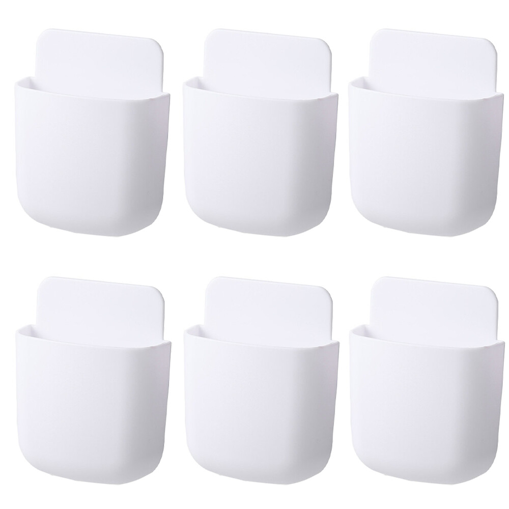6pcs Wall Mounted Smart TV Remote Control Holder Home Offices Organiser Case Wh