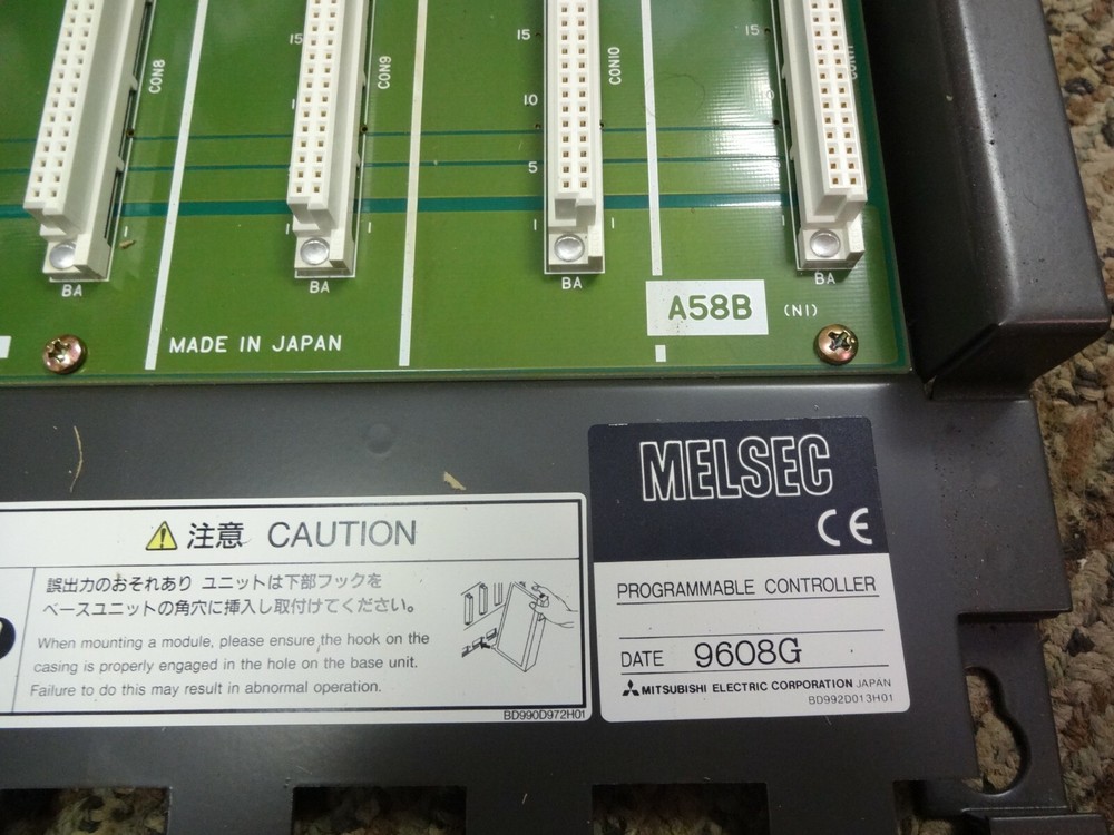 Mitsubishi Electric Bd625a988g52 A58b Programmable Controller Chassis Rack