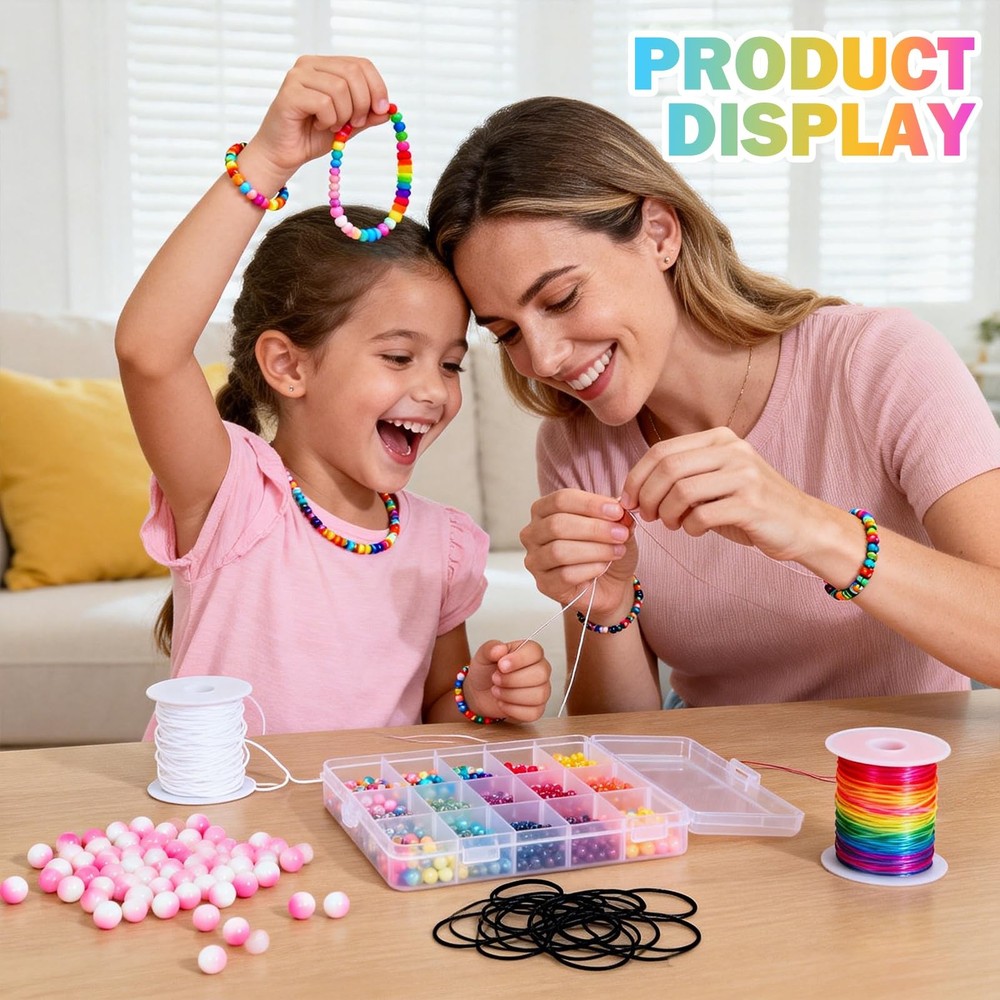 8pcs Elastic String Bracelet Making Kit, Stretchy Bracelet String (786 ft Tot...