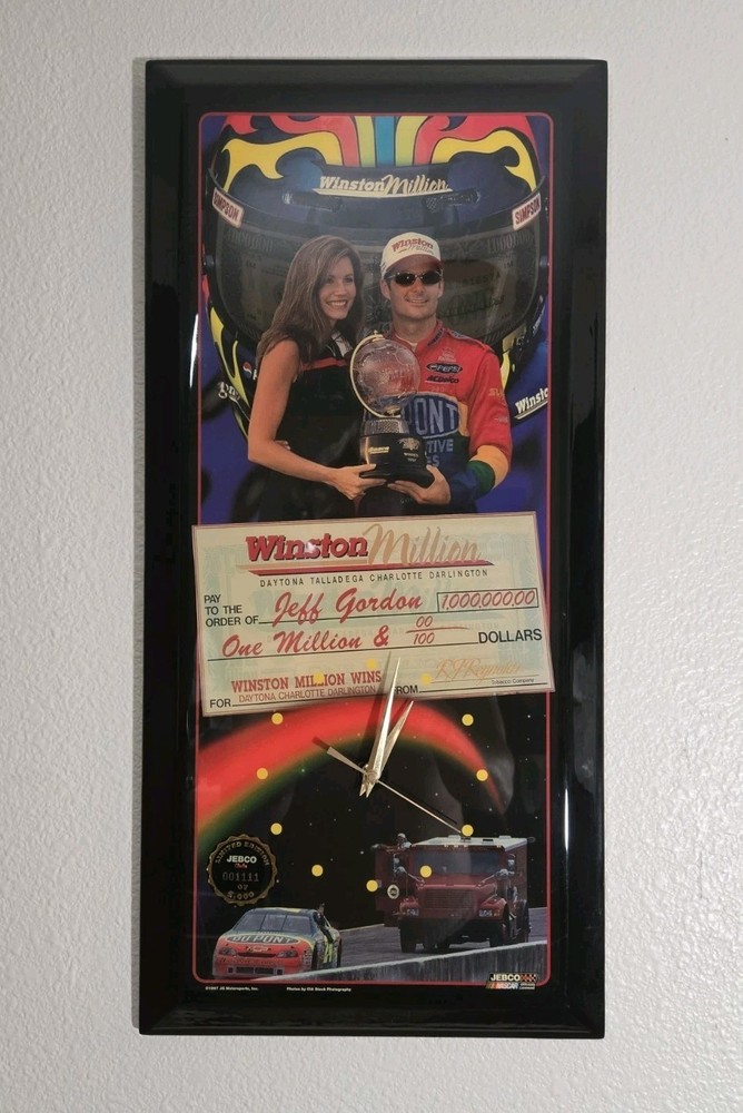 Jeff Gordon Wall Clock Jebco Winston Cup Million