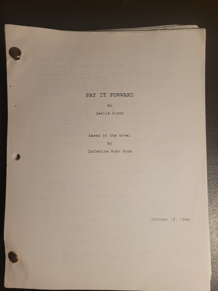 Pay It Forward (1999) Script - Leslie Dixon - October 15 Revised Draft