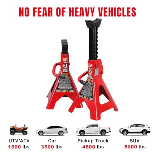 3 Ton (6,600 LBs) Jack Stands, with Adjustable Lock Car Jack 3 ton Basic