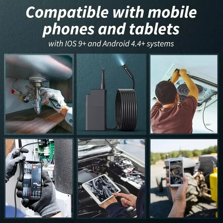 Wireless Endoscope Camera HD Inspection Borescope Snake Tube for iPhone Android