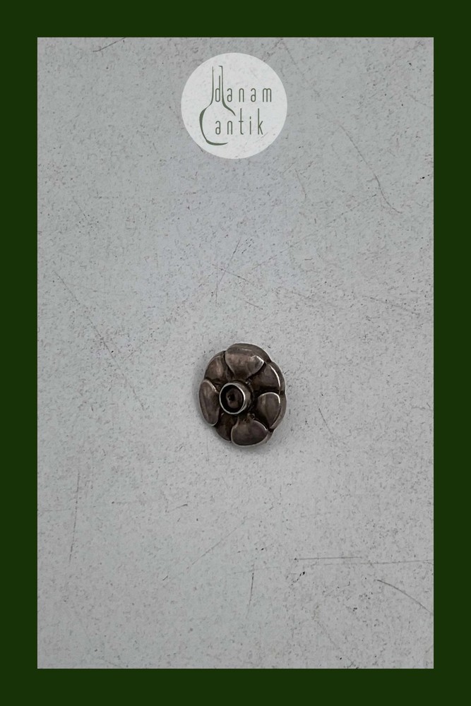 Georg Jensen Silver Button with stone No. 2
