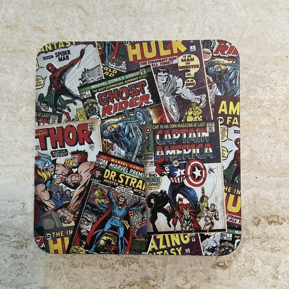 Marvel Superhero Tin Box; 5” X 5” X 1”