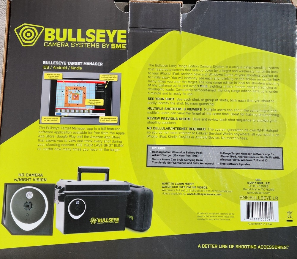 SME Bullseye Wireless Long Range Target Camera System 1 Mile Range