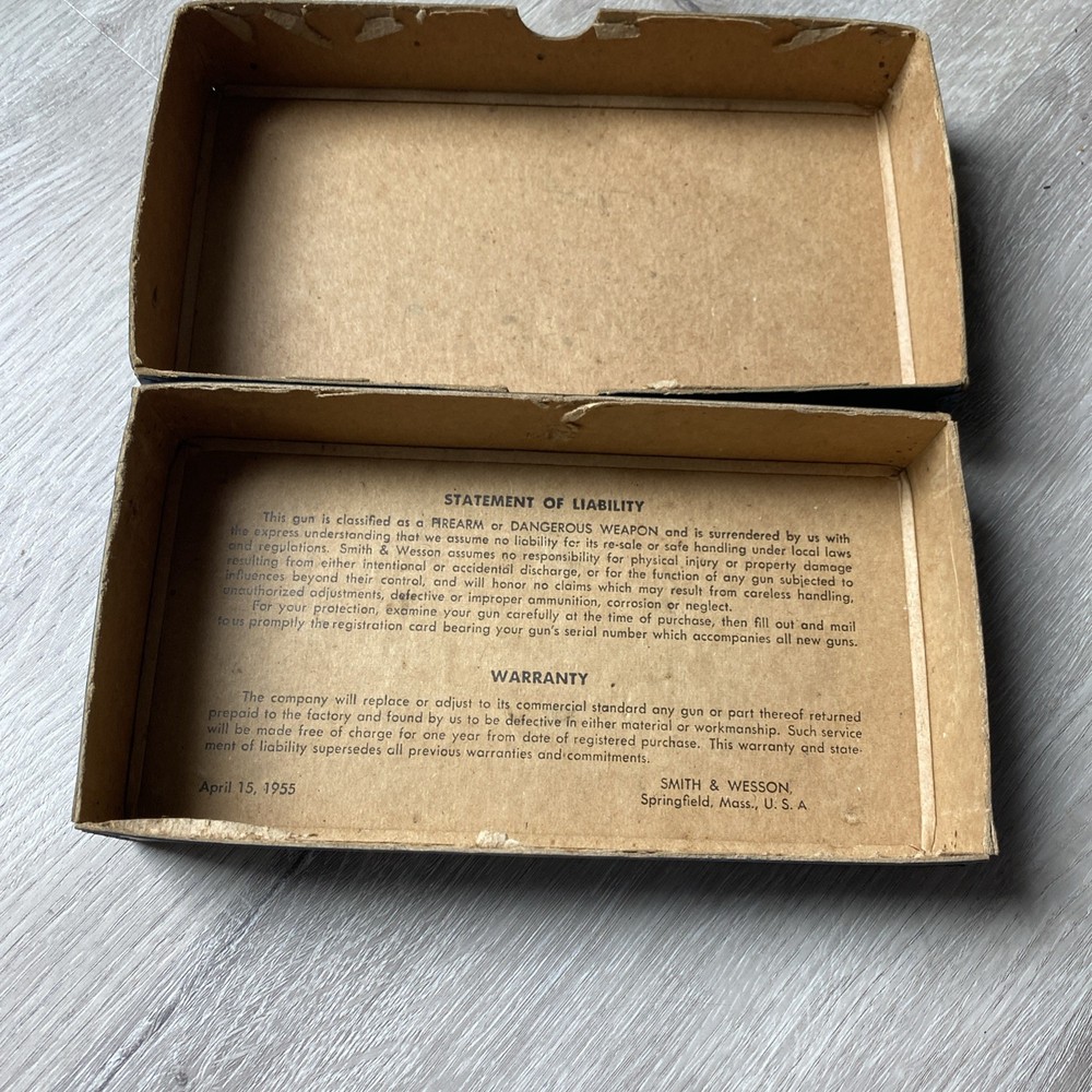 Smith & Wesson Partial No Mdl Label Blue Box 8.5”