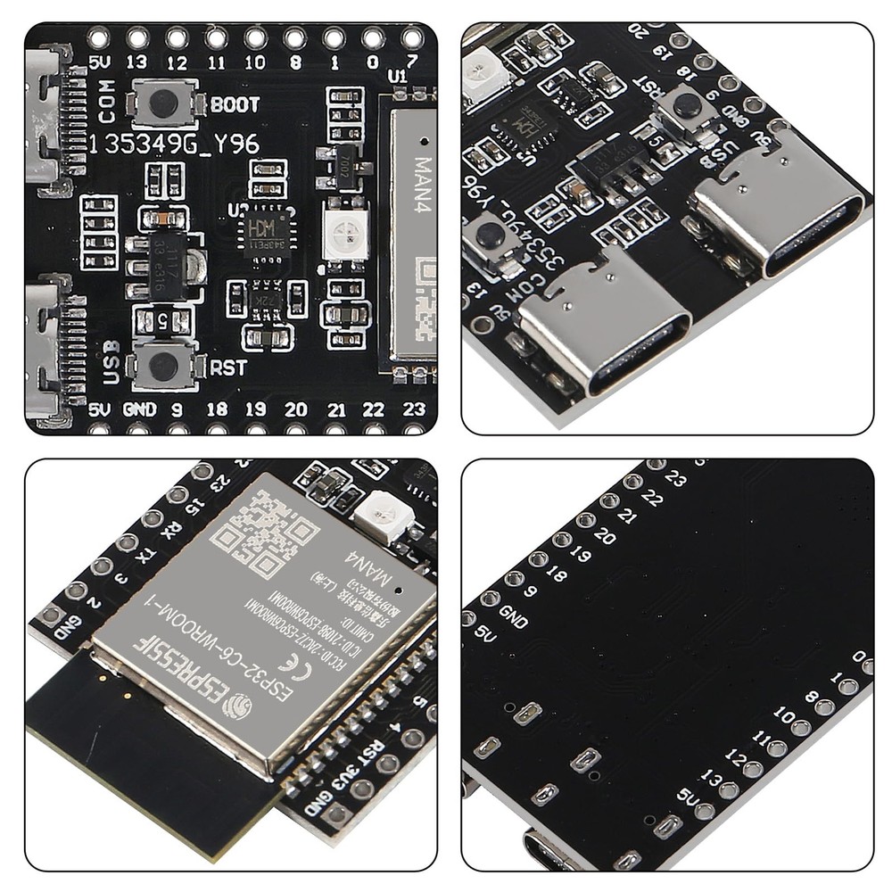 3 PCS ESP32C6WROOM1 Dual Core TypeC Development Board MCU WiFi Module