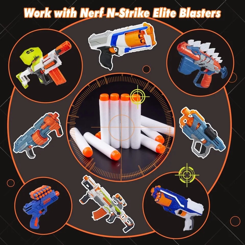 NERF Glow In The Dark Foam Balls 500 Pack Refill Phosphorescent Soft Blue