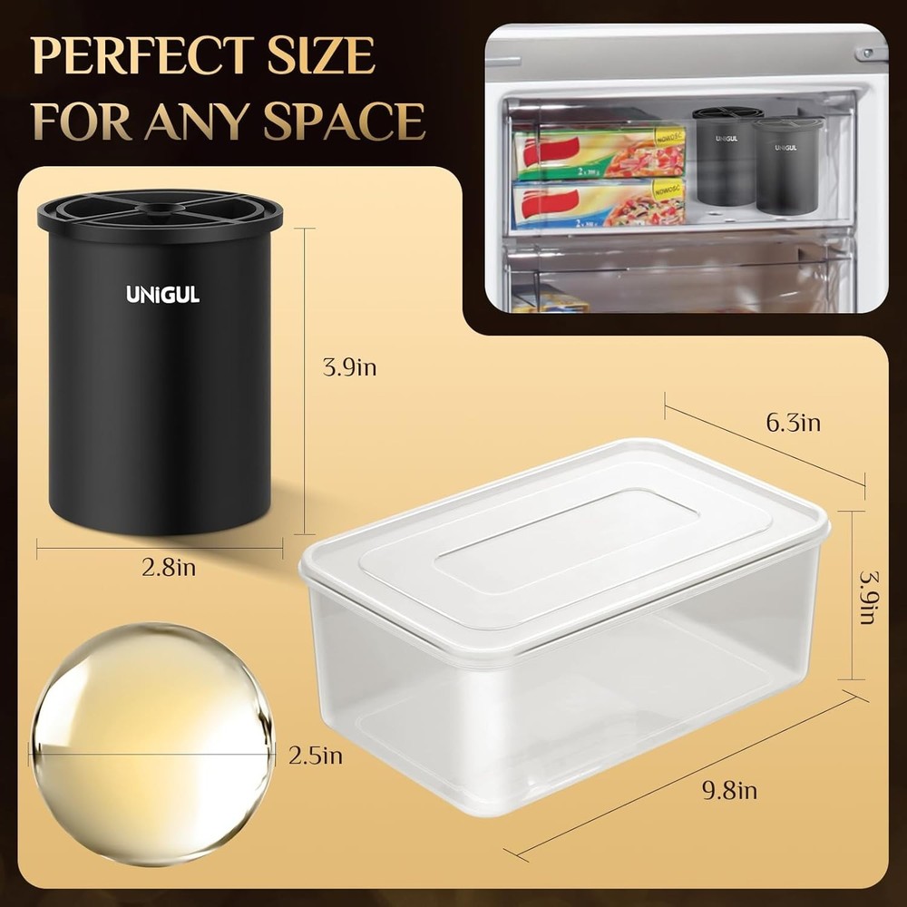 Clear Ice Cube Maker Non-BPA Premium Silicone Mold 2.5" Easy-Release Sphere