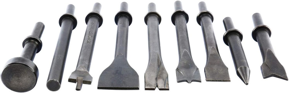 Pneumatic Chisel Set 9Pcs Air Hammer Punch Chipping Bits Tool