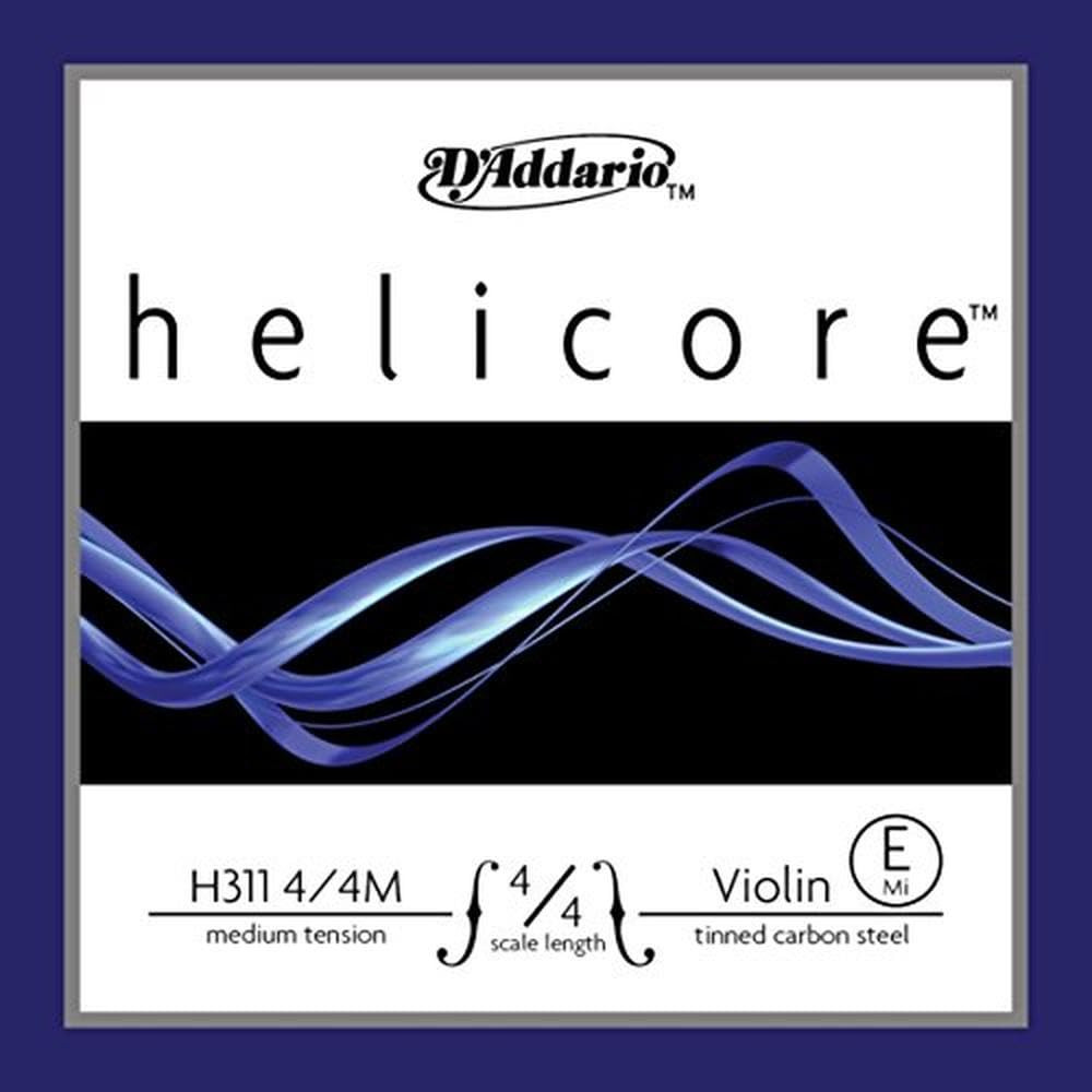 D Addario Helicore 4 4 Violin Strings Plain Steel E Medium Tension 5 String Set